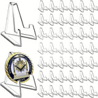 30 Pack Triangular Card Display Stand – Mini Acrylic Holder for Photos, Idol Pictures, Coin & Sports Trading Cards