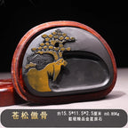 Exquisite Traditional Portable Lightweight Calligraphy Inkstones Huizhou Ink Slabs Perfect for Brush Writing Students Inkstone