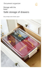 Acrylic Transparent Desktop Paper Storage Box A4 File Document Exam Paper Organizer Household Dust Proof Card Holder Case