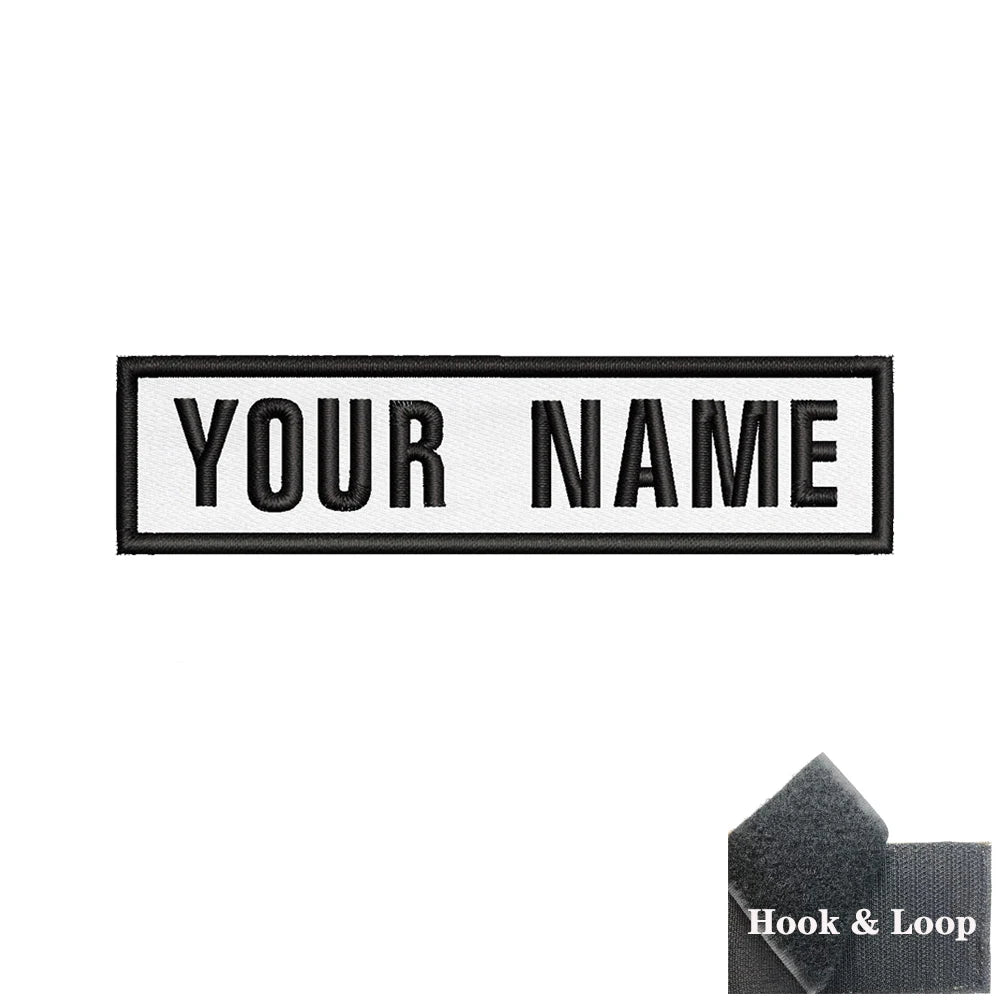 1PC 10cmX2.5cm Custom Personalized Name number Patch Stripes Badge tags chevrons Armband Iron On Or Hook Loop embroidered