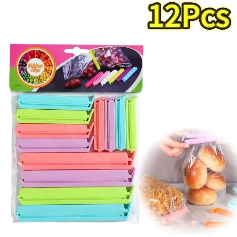 12-60Pcs Portable New Kitchen Storage Food Snack Seal Sealing Bag Clips Sealer Clamp Plastic Tool Kitchen Accessories Wholesale