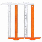2Pcs Design T Ruler Plastic Long-Lasting Double Scale Measuring Tool for Drawing Sketching Office Use T Shape Ruler