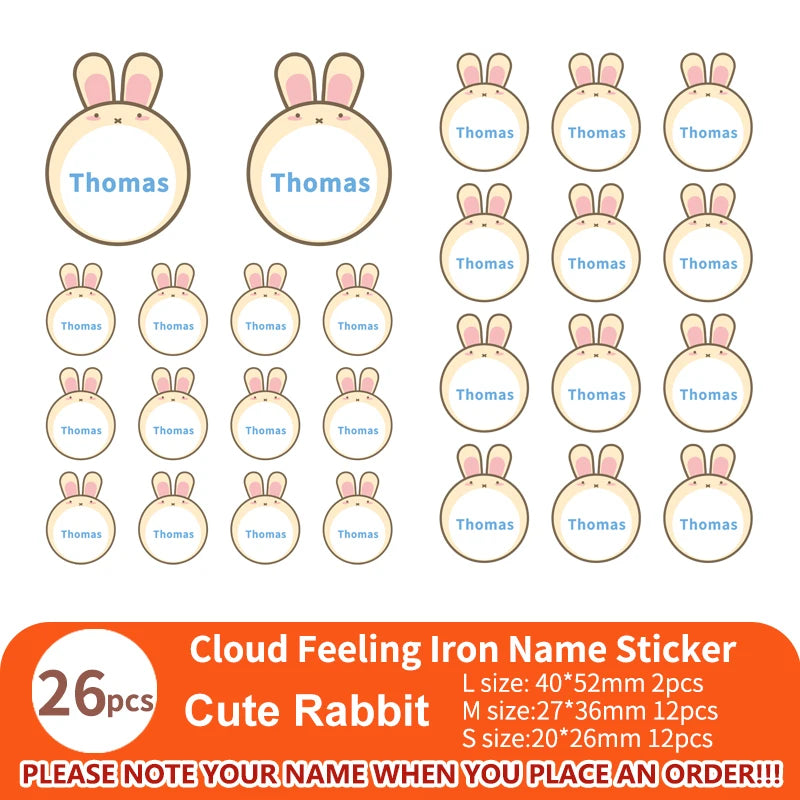 Multi Style Personalized Embroidery Name Sticker Clothes Label Decals Washable Iron On Tags Children Uniform Stickers Custom