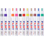 3pcs White Paint Pen Paint Markers Waterproof Car Tyre Oil-Based Paint Pen Set Quick Dry And Permanent