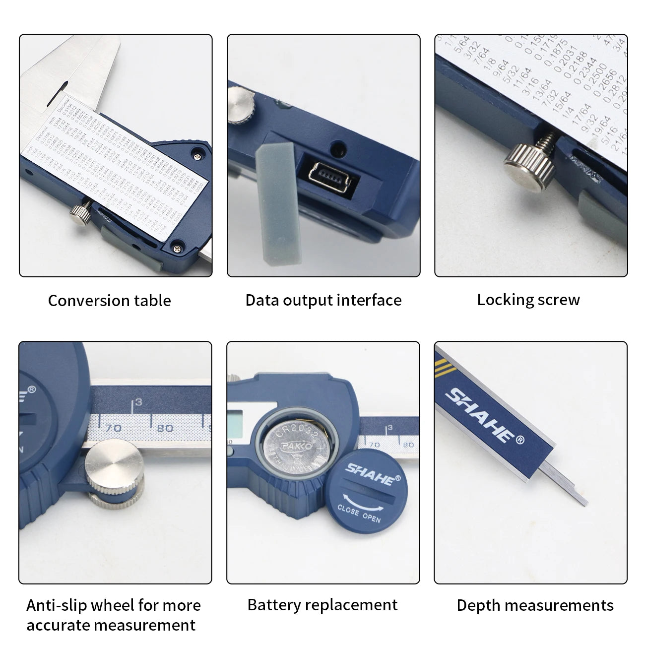 SHAHE IP54 Digital Caliper Electronic Caliper Ruler Digital Vernier Caliper Digital Caliper Stainless Steel Calipers