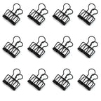 10Pcs Mini Paper Clip Black Sliver Binder Clips Page Holder Office Study Binder Clips Photo Clamp Office School Desk Organizer