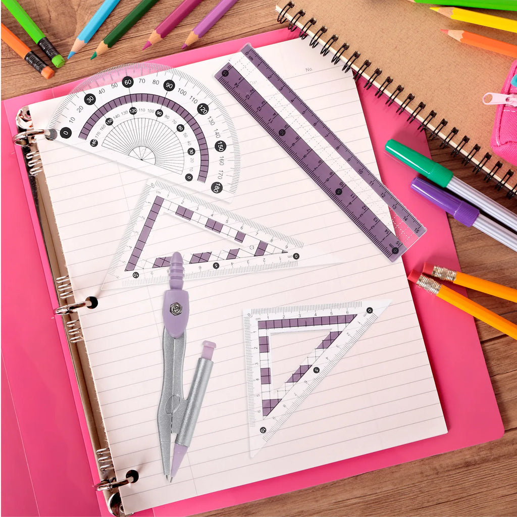 1 Set Multi-Functional Compass Protractor Drawing Accessories Portable Lightweight Ruler Kit for Architects Students Engineers