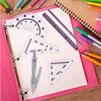 1 Set Multi-Functional Compass Protractor Drawing Accessories Portable Lightweight Ruler Kit for Architects Students Engineers