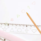 2 Pcs Transparent Plastic Folding Geometric Ruler, School Stationery for Students Kids (Random Colour)
