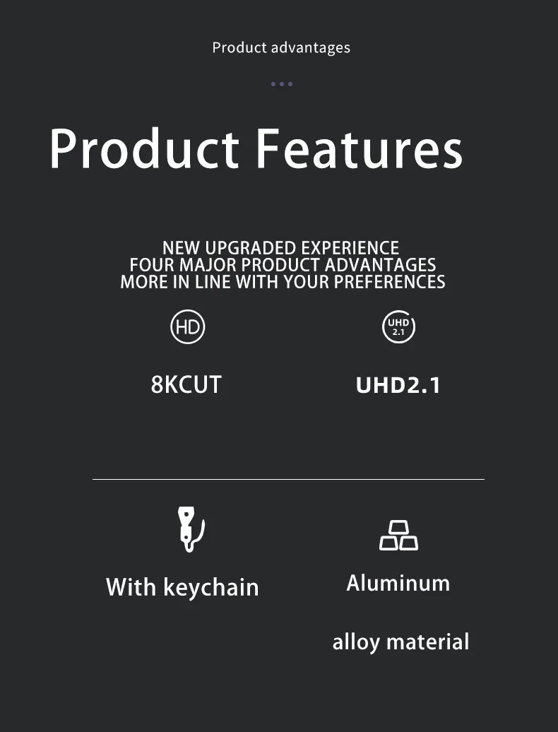 NNBILI HDMI2.1 48Gbps 8K@60Hz 4K@120Hz Ultra High-Speed Adapter Mini/Micro HDMI to HDMI Converter for PS5 X/S PC HDTV Projector