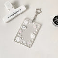1PC Colorful Graffiti Love Glitter Card Sleeve Transparent Three-inch Mini Card Protector Key Chain Pendant Photo Holder