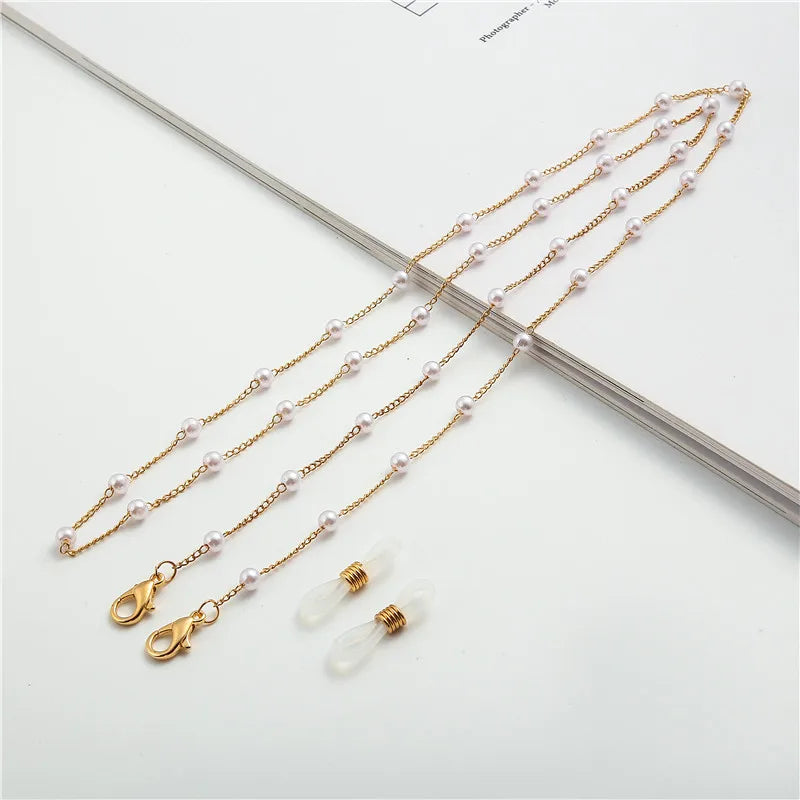 Fashion Reading Glasses Chain for Women Metal Sunglasses Cords Eyeglass Lanyard Hold Straps Eyewear Retainer