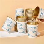 50pcs/pack 250ml Disposable Gold Foil Paper Cup Commercial Office Hot Drinks Tea Cups Coffee Cup
