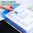 3-6pc 11Hole Binder Ring Folder A4 Large Capacity Loose Leaf Folders Portable School Student Exam Paper Storage Office Organizer