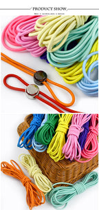 5/10/20/50M 4mm Multicolor Elastic Band Round Hair Bungee Rope Hat Drawstring Rubber Bands Clothes Spring String Cord Sewing Bia