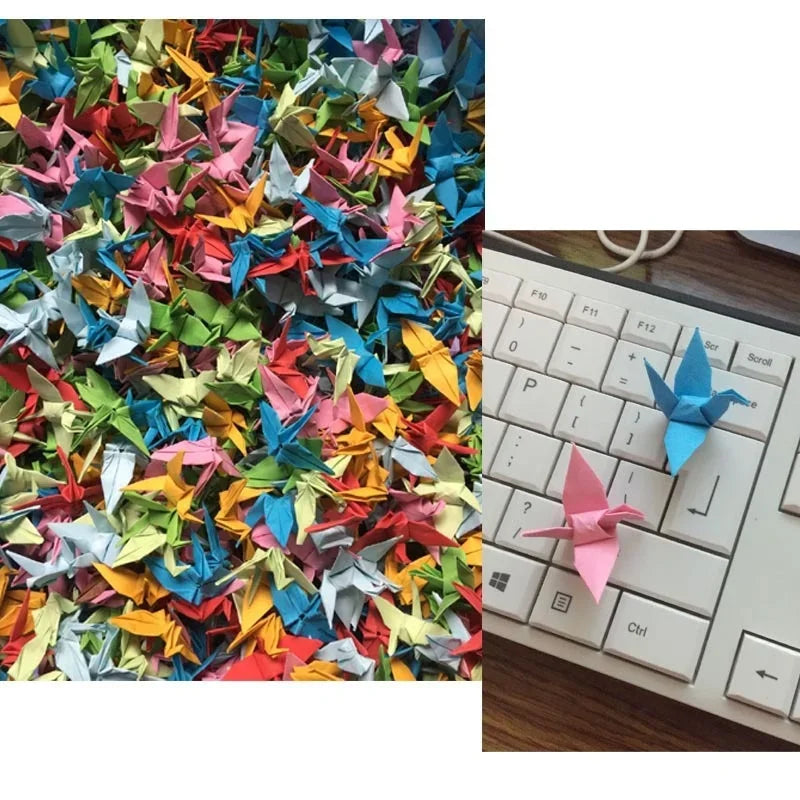 100pcs Paper Crafts Diy Handmade Origami Cranes for Girlfriend Birthday Creative Gift
