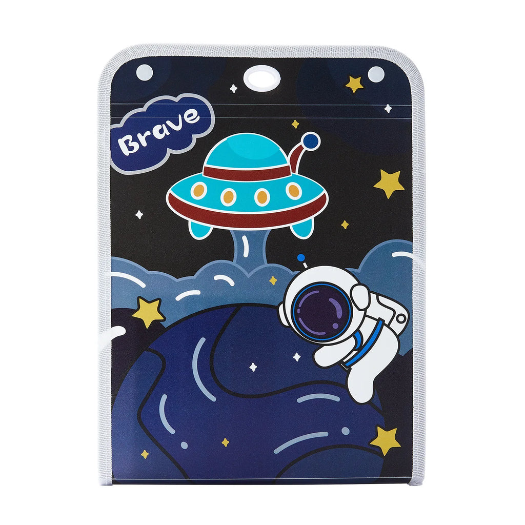 Cartoon Vertical File Bag A4 Hanging 13 Grid Children's Fun Astronaut Test Paper Material Storage Organ Bag Desk Organizer