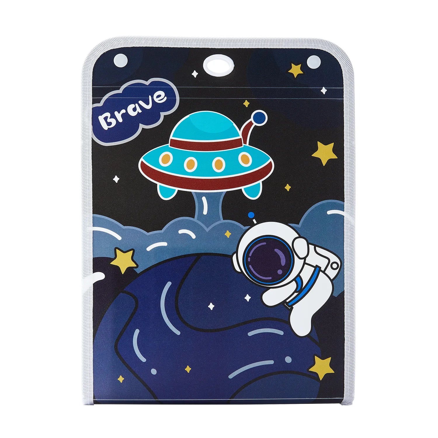 Cartoon Vertical File Bag A4 Hanging 13 Grid Children's Fun Astronaut Test Paper Material Storage Organ Bag Desk Organizer