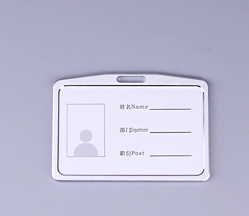 Office Metal Work Identity Badge ID Card Holder Aluminium Alloy Employee Name Cover Business Case Credit Card Holder Wallet