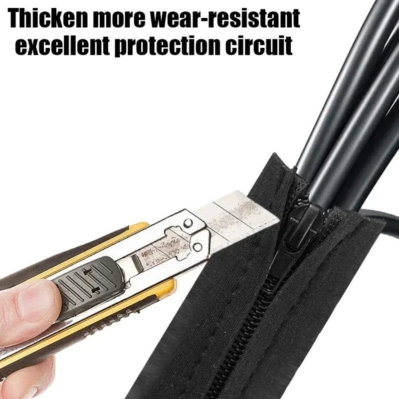 3/1PCS Zipper Cable Sleeve Reusable Cord Organizer Cable Management Protector for Computer TV Wire Cord Organizers 50cm
