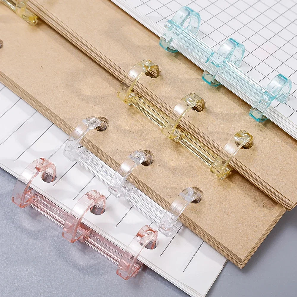 Removable Binder Book Binding Rings Plastic Book Rings Clear Folder Binder Clips Scrapbook Binding Button School Loose Leaf Clip