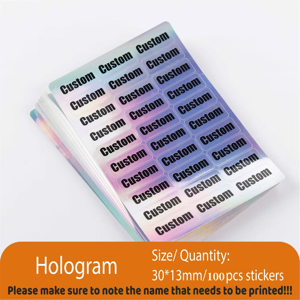 Custom Kawaii Name Tag Sticker Waterproof Stickers Decals Personalized Label for Children School Stationery Bottle