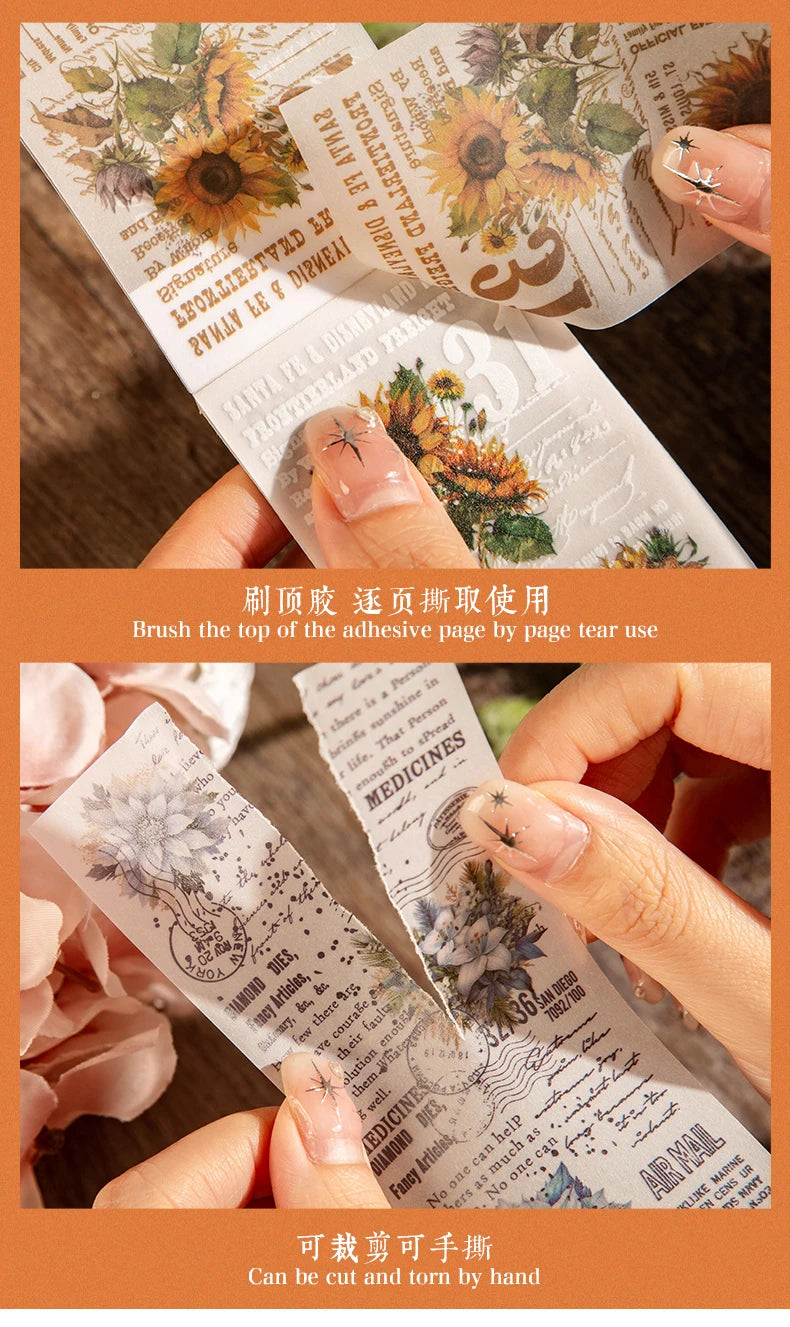 JIAMEI 30pcspack Floral Litmus Paper Materials Paper Decor Junk Journal DIY Scrapbooking Translucent Craft Aesthetics Paper