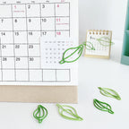 20 pcs/lot green Paper Clips Cute leaves-Shaped Stainless Steel Paper Clips book mark for Office School Supplies