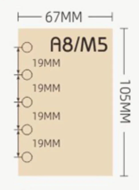 M5/A8 Loose Leaf Notebook Refill Spiral Binder Inner Page Weekly Monthly To Do Line Dot Grid Inside Paper Stationery