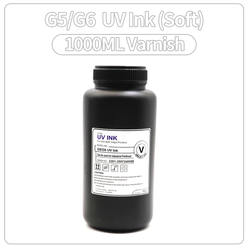 1000ML LED Curable UV Ink For Ricoh G5 G6 Gen3 Gen4 Gen4L Gen5 Gen5i Gen5S Gen6 G3 G4 G5i Printhead Hard Soft Neutral UV Ink