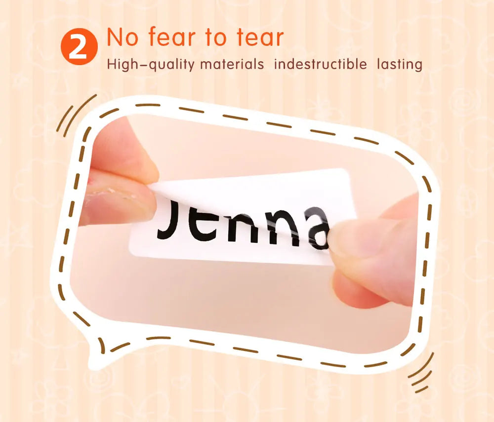 114 Waterproof Personalized White Label Custom Name Sticker Kindergarten Tag Children School Stationery Daily Necessities Labels