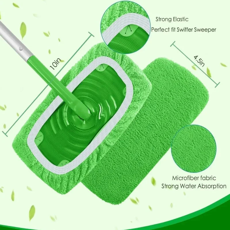 Kitchen Cleaning Accessories Flooring Cleaning Cloths Mop Head Replacement Washable Rag Towel Reusable Microfiber Mop Pads