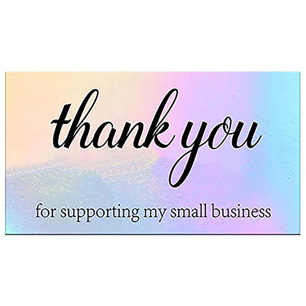 10-50pcs Thank You Cards For Small Business Colorful Laser Paper Thank You For Your Order "Beyond Grateful" Cards