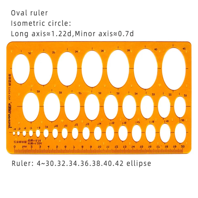 Template Measuring Ruler Circular Oval Ruler Durable K Resin Drawing Design Furniture Architect Template Drafting Ruler