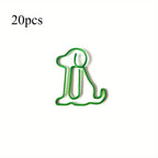 20pcs Colorful Animal Paper Clips - Cute Sitting Dog Design, Iron Material, Perfect for Office Organization