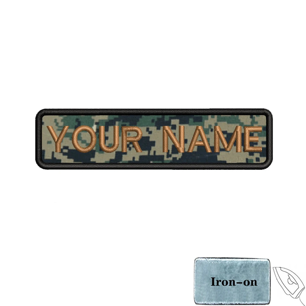 1PC 10cmX2.5cm Custom Personalized Name number Patch Stripes Badge tags chevrons Armband Iron On Or Hook Loop embroidered