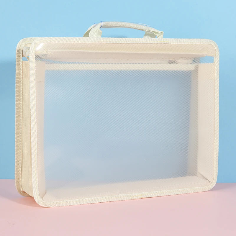 Transparent A4 Handbag Six Colors Large Capacity Waterproof Documents Students Business Portable Bag