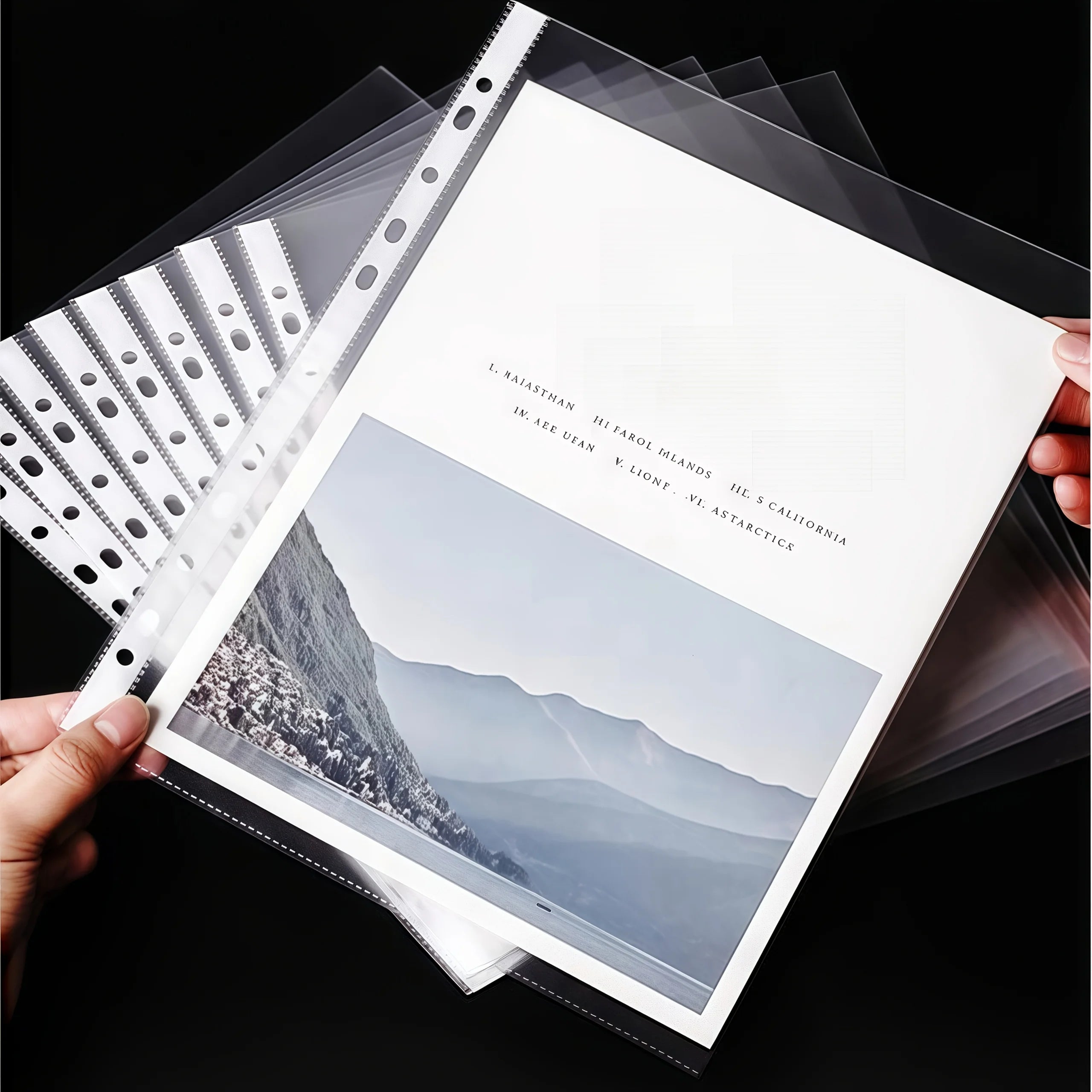 50/100pcs Clear A4 Plastic File Folders - 11-Hole 3-Ring Binder Compatible, Durable PP Document Sleeves for Office, School, Home