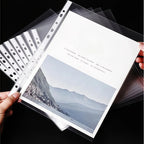 50 Heavy-Duty A4 Plastic File Folders with 11 Holes, Document Organizer, Compatible with 3-Ring Binders, Suitable for Office