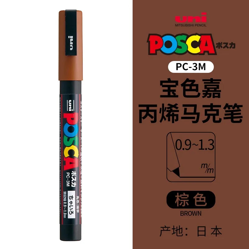 uni POSCA POP Water-Based Marker,Assorted Colors PC-1M/3M/5M 0.7~2.5mm Tips Professional Acrylic Paint Pen for Artists&Designers