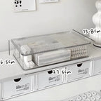 Desktop Storage Box Large Capacity with Lid Cosmetic Organizer Box Transparent Office Supplies Book Document Storage Box