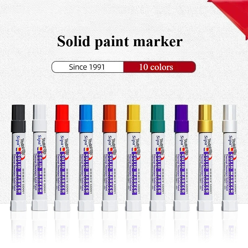 Solid Paint Marker Oil-based Ink Waterproof High Temperature Resistant for Writing Marks on Metal Wood Plastic Glass Stone