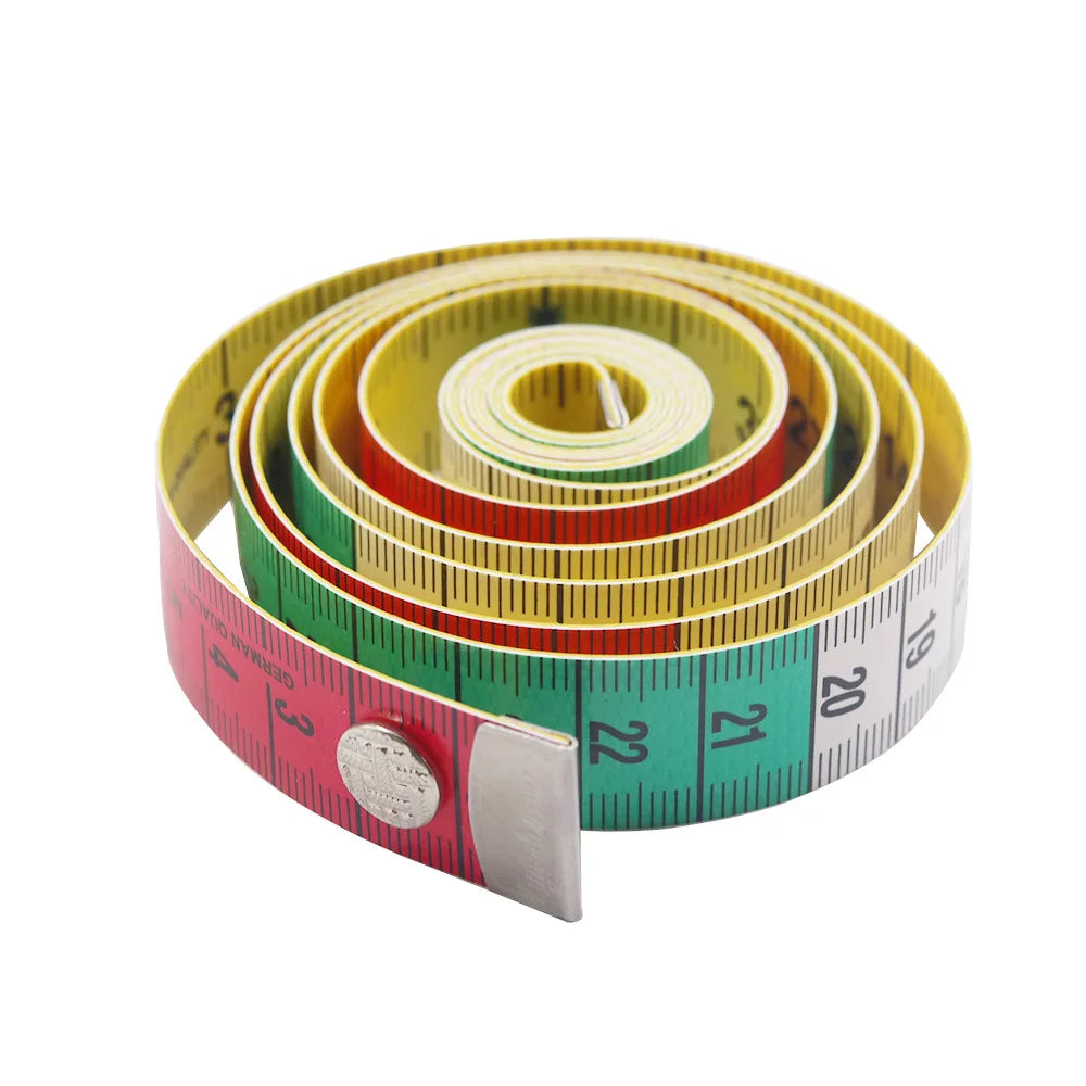 1.5M Soft Tape Measure Tailor's Tape With Snap Fasteners Body Measuring Double-sided Ruler For Needlework Sewing Tool