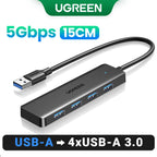 UGREEN USB3.0 HUB 4 Ports USB-A Splitter Slim USB Expander for Mouse Keyboard Flash Drive U Disk Printer and Laptop PC PS5 Xbox