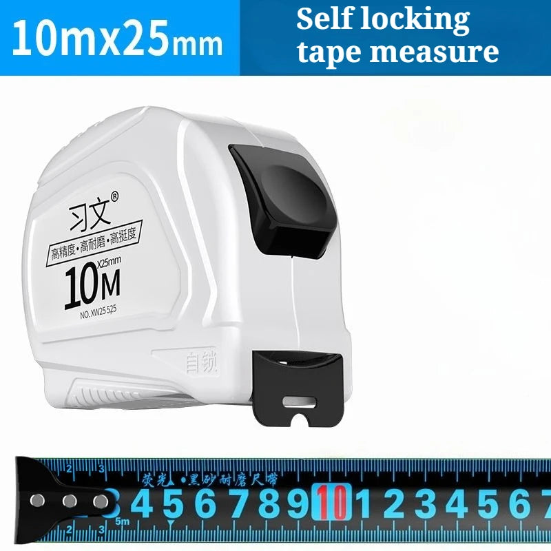 Classic Blue Light Self-Locking Steel Tape Measure 5m/7.5m/10m for Ultra Wide and Ultra Thick Decoration Construction