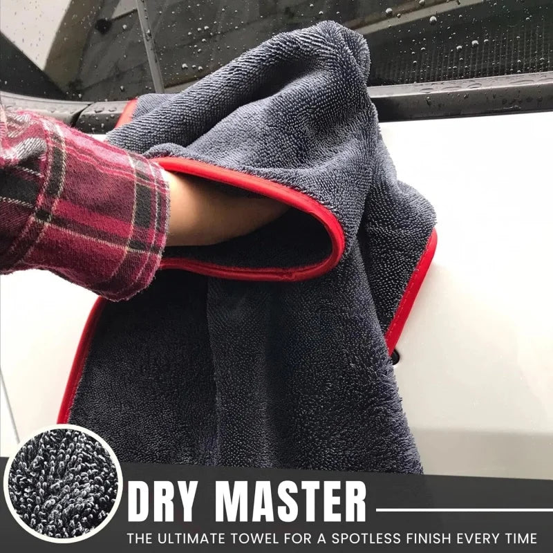 90x60cm XXL 500GSM Microfiber Car Drying Towel Ultra Absorbent Thickened Twist Ring Design Lint Free Scratch Free Auto Detailing