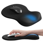 Ergonomic Mouse Pad with Wrist Rest, Black Mousepad with Wrist Support, Non-Slip Hard Base Mouse Pads, Portable for Office/Home