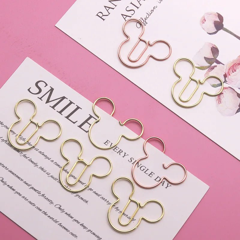 Special-shaped Paper Clip Golden Creative Cute Cartoon Paper Clips Metal Shape Gold Color Bookmark Stationery Office Paperpins