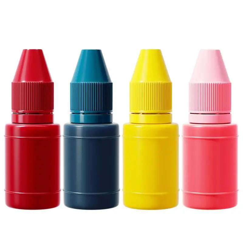 10ml Self-Inking Colorful Ink for Photosensitive Stamp Refilling Ink Red Green Blue Black Orange Rose red Chocolate Coffee White
