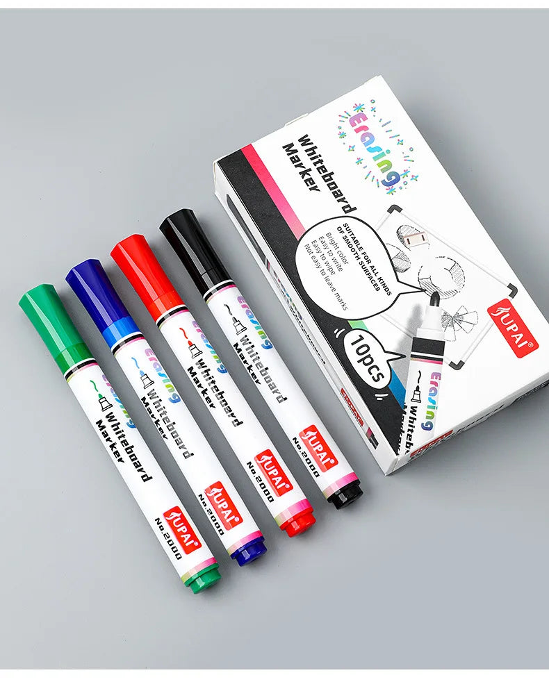 4 Colors Dry Erase Whiteboard Marker Pen Blackboard Erasable Chalk Pens Low Odor White Board Markers Office School Stationery